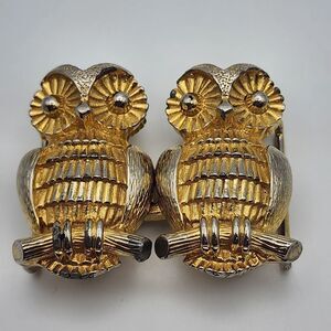 Vintage Mimi Di N 1975 Gold Tone Owl Belt Buckle